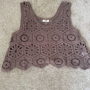 ADORA Mauve Crochet Hexagon Tank Top